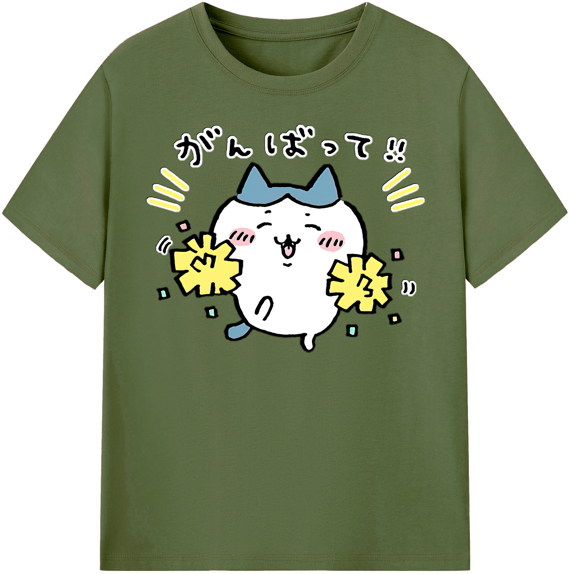 （画像用） ちいかわ ハチワレ Chii-kawa hachiware 綿100％半袖Tシャツ（フロントプリント）